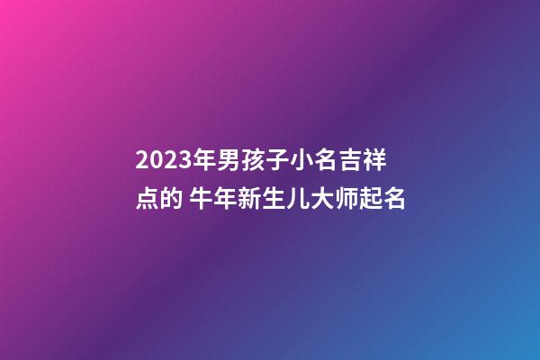 2023年男孩子小名吉祥点的 牛年新生儿大师起名